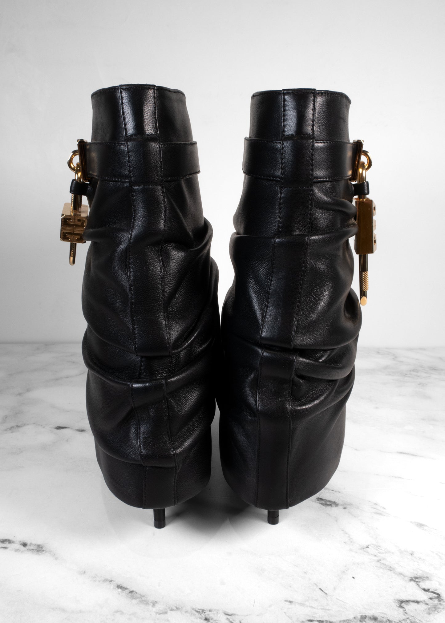 Givenchy Shark Lock Stiletto Ankle Boots in Nappa Leather