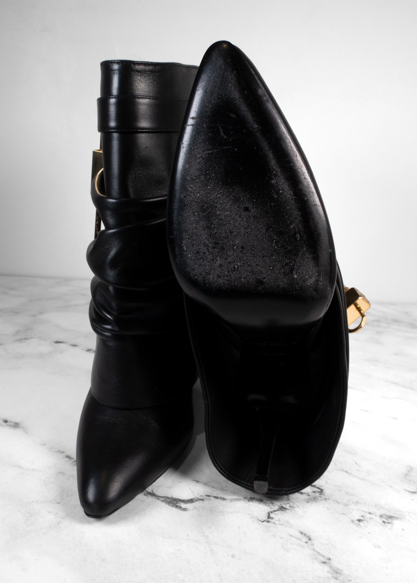Givenchy Shark Lock Stiletto Ankle Boots in Nappa Leather