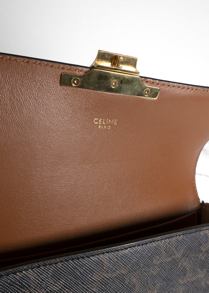 Celine Triomphe Brown Leather Handbag