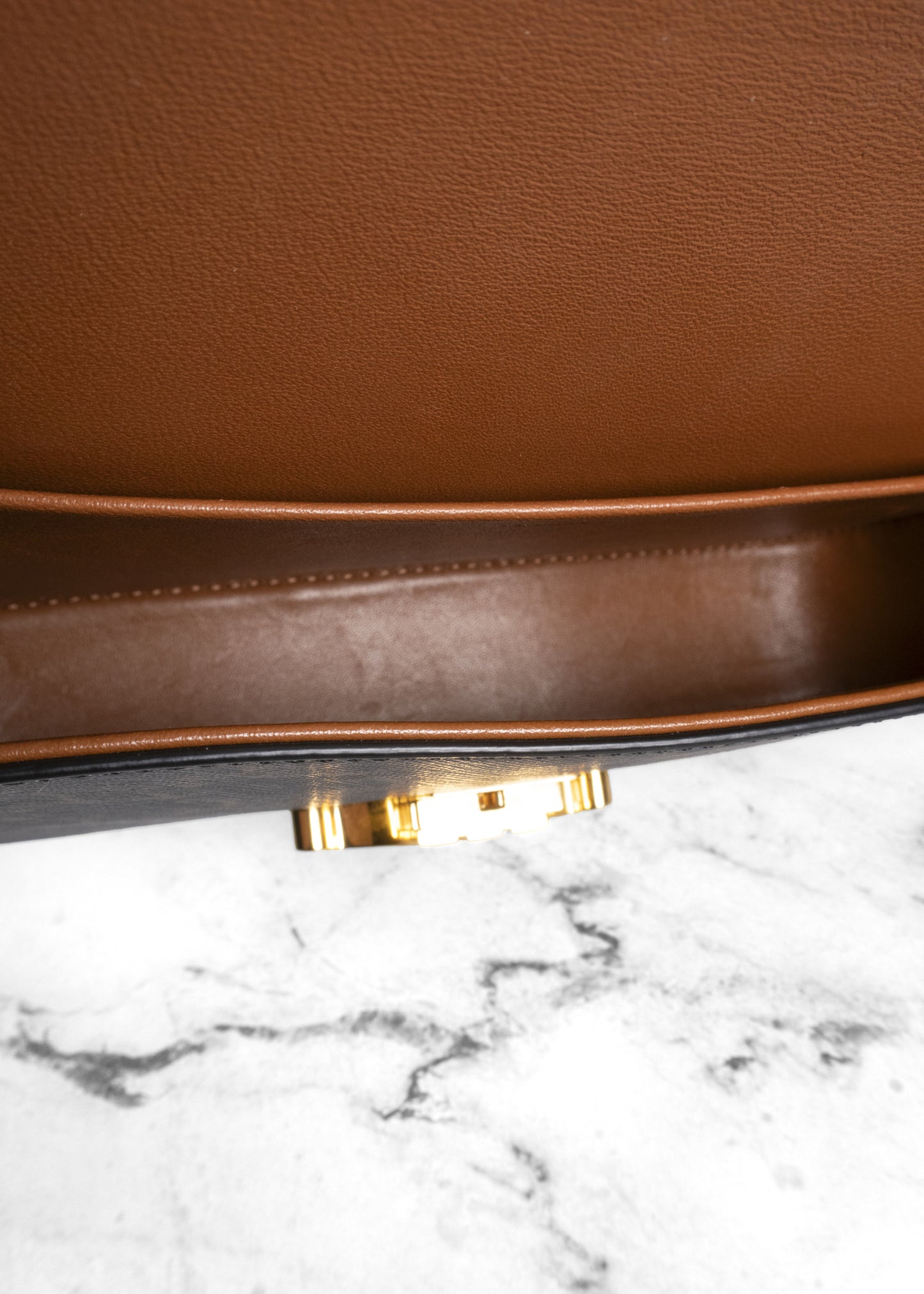 Celine Triomphe Brown Leather Handbag