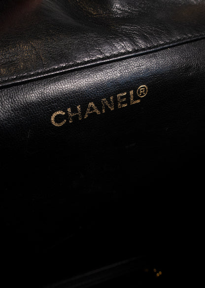 Chanel Vintage Raffia Leather CC Circle Turnlock Backpack
