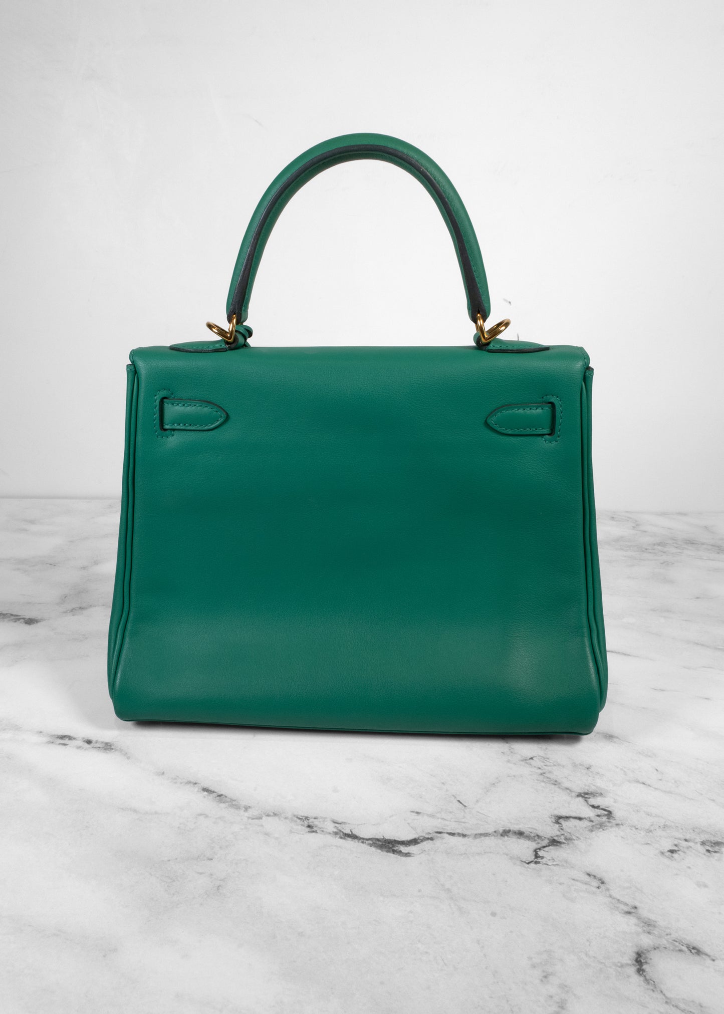 Hermès Kelly 25 Sellier Vert Vertigo Swift Leather