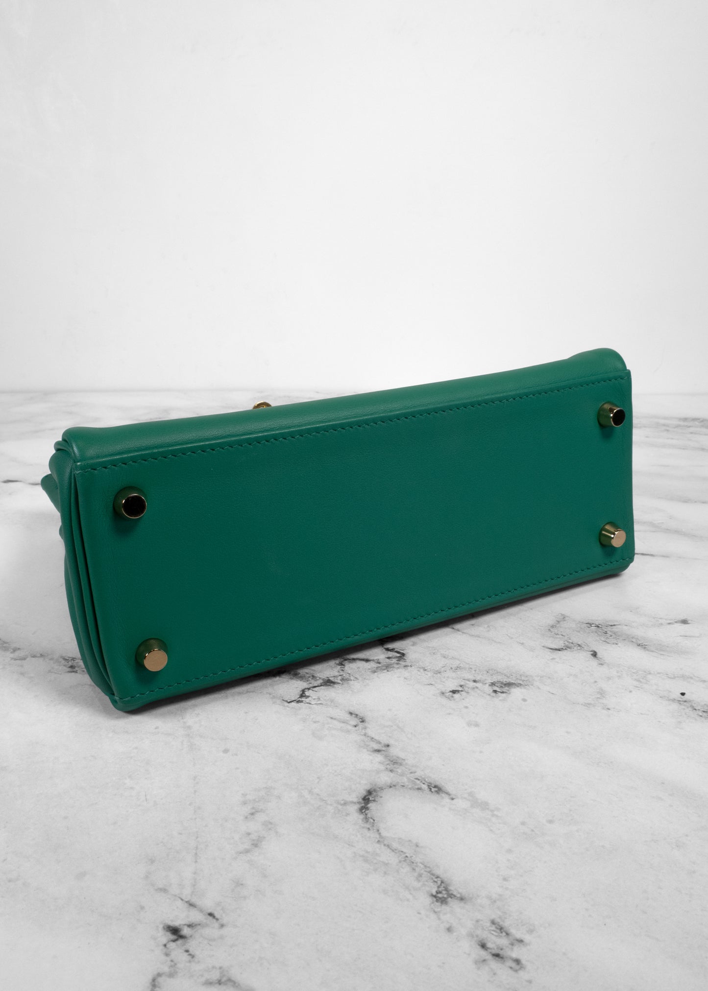 Hermès Kelly 25 Sellier Vert Vertigo Swift Leather