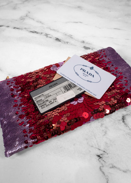 Prada Paillettes Sequin Pochette Clutch