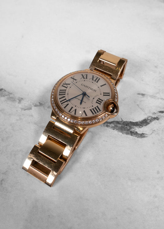 Cartier Ballon Bleu de Cartier 36mm 18K Rose Gold Diamond Watch