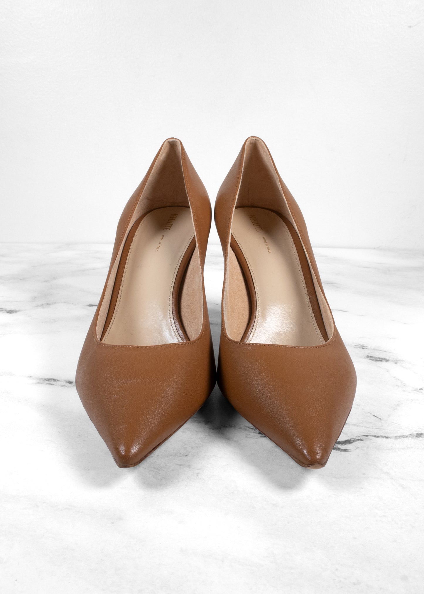 Khaite Leather Pointed-Toe Pumps