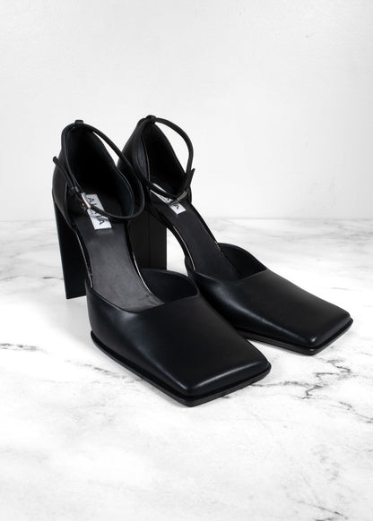 Alaïa Black Leather D'orsay Square Toe Pumps