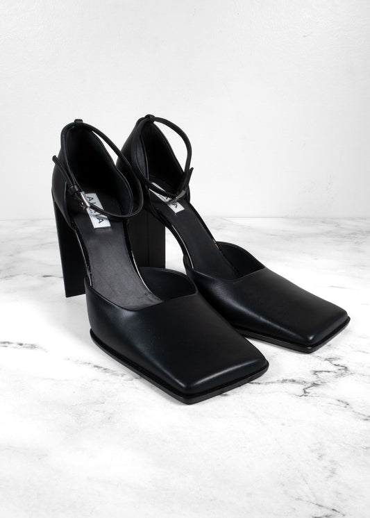 Alaïa Black Leather D'orsay Square Toe Pumps