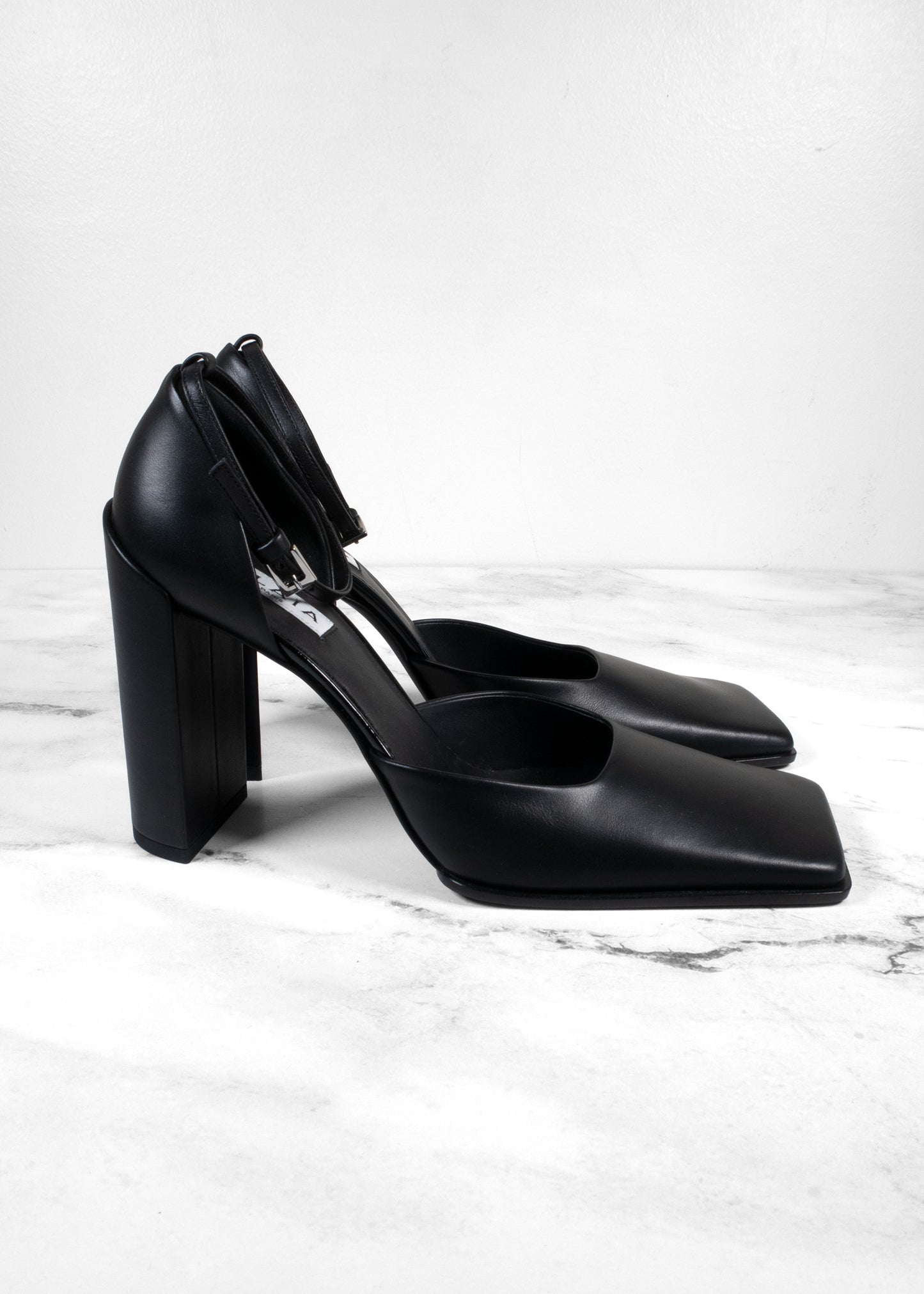 Alaïa Black Leather D'orsay Square Toe Pumps