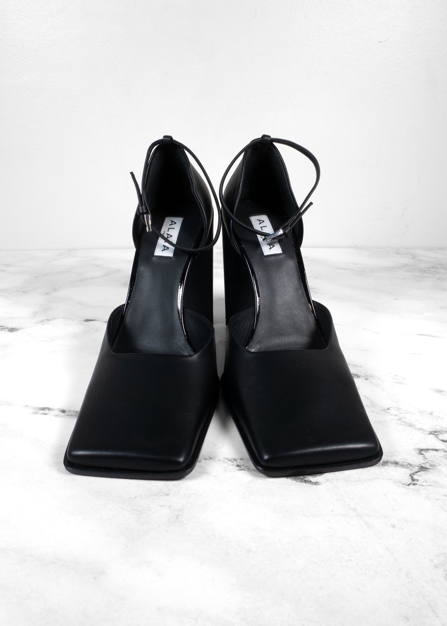 Alaïa Black Leather D'orsay Square Toe Pumps