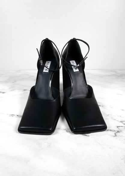 Alaïa Black Leather D'orsay Square Toe Pumps
