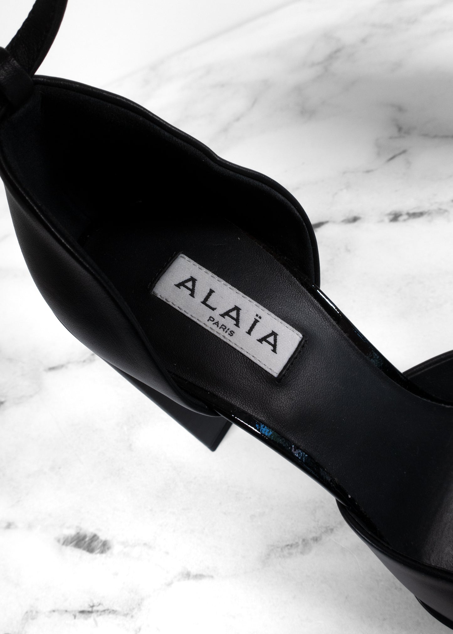 Alaïa Black Leather D'orsay Square Toe Pumps