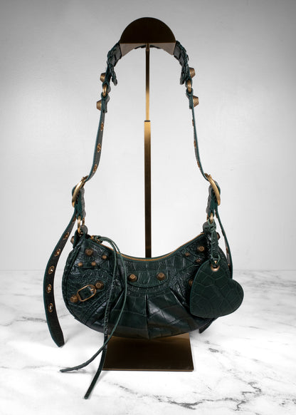 Balenciaga Croc-Embossed Neo Cagole XS Shoulder Bag