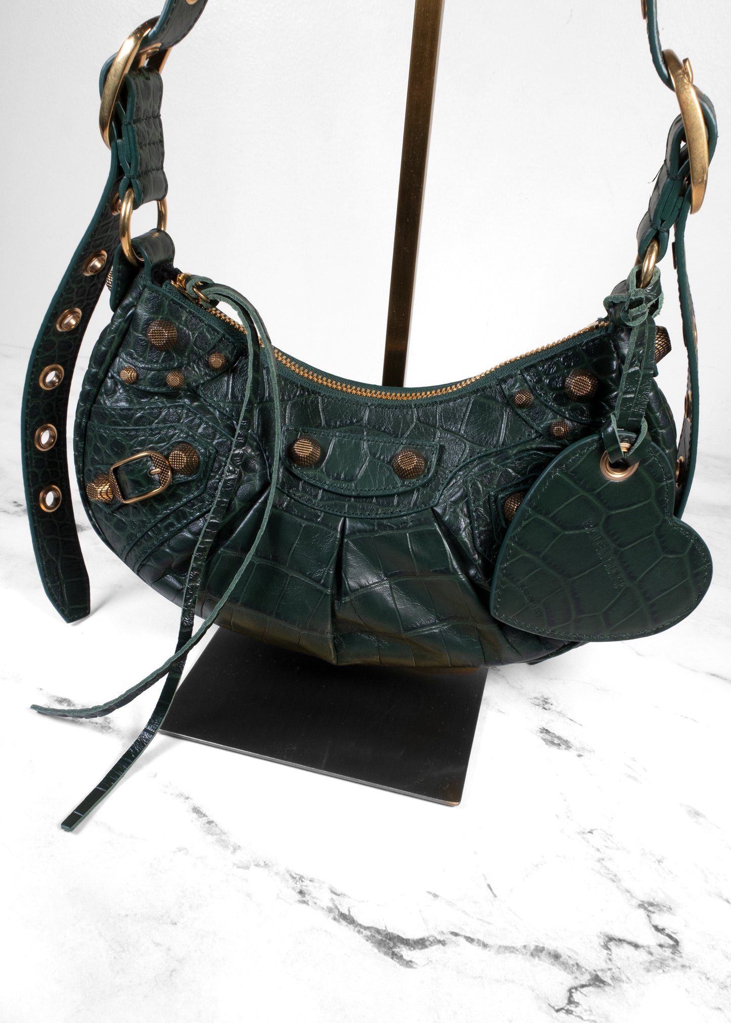 Balenciaga Croc-Embossed Neo Cagole XS Shoulder Bag