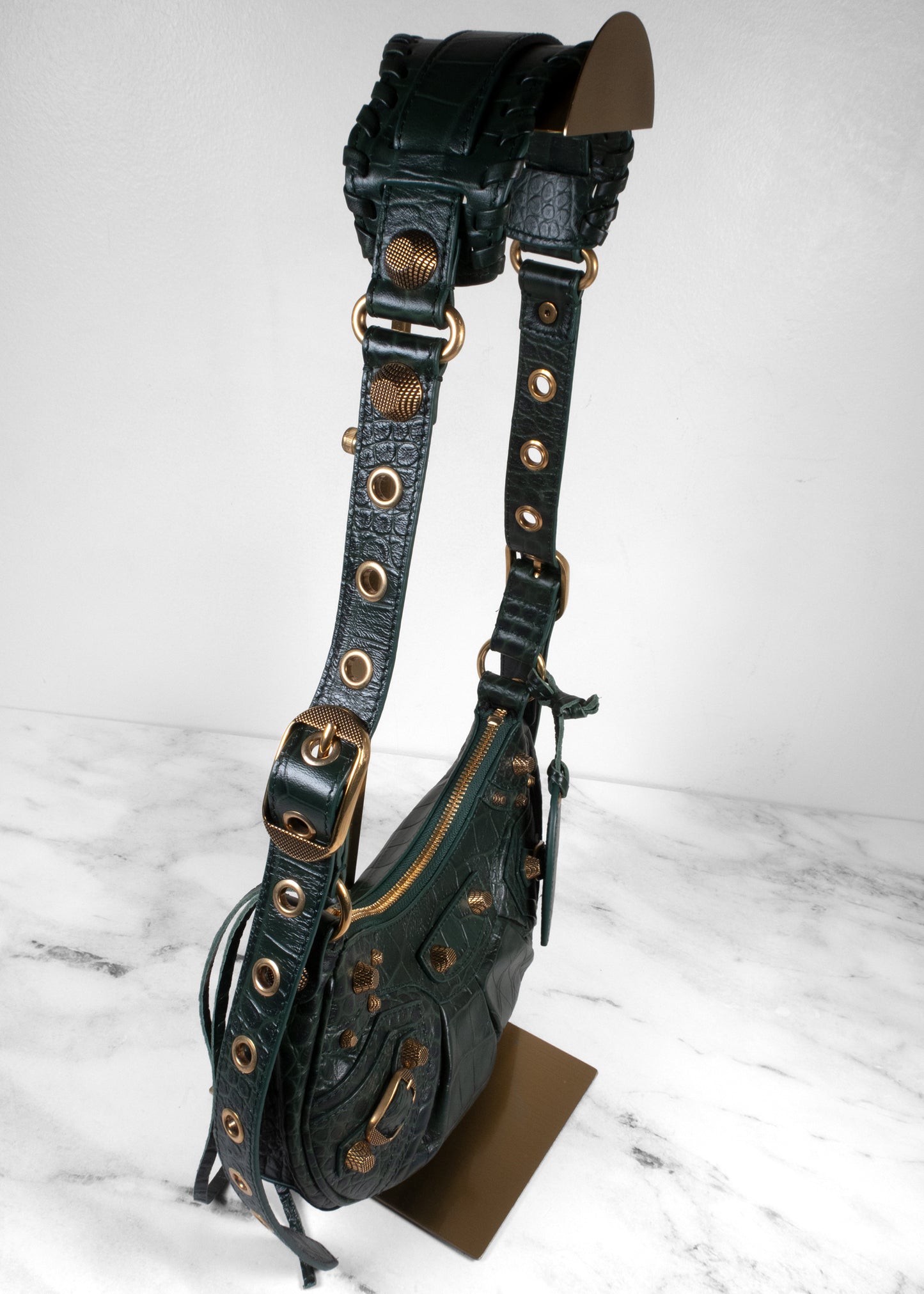 Balenciaga Croc-Embossed Neo Cagole XS Shoulder Bag
