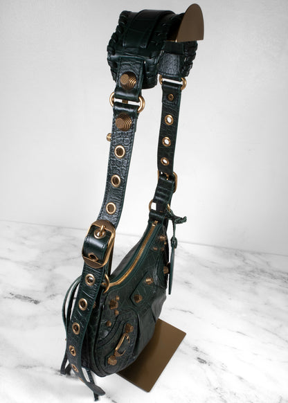 Balenciaga Croc-Embossed Neo Cagole XS Shoulder Bag