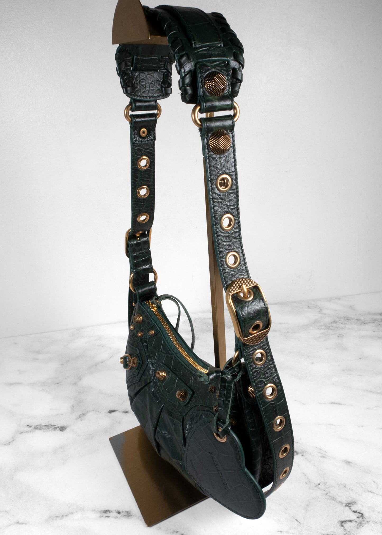 Balenciaga Croc-Embossed Neo Cagole XS Shoulder Bag
