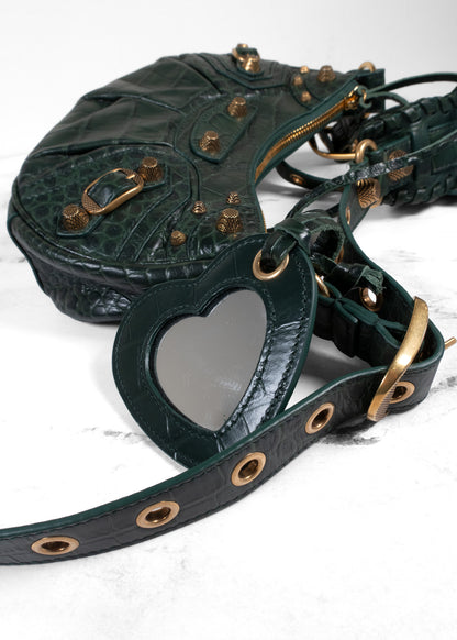 Balenciaga Croc-Embossed Neo Cagole XS Shoulder Bag
