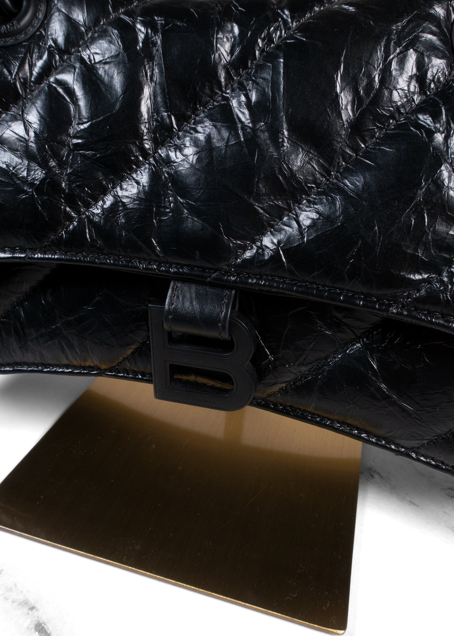 Balenciaga Crinkled Quilted Leather Medium Hourglass Sling Bag