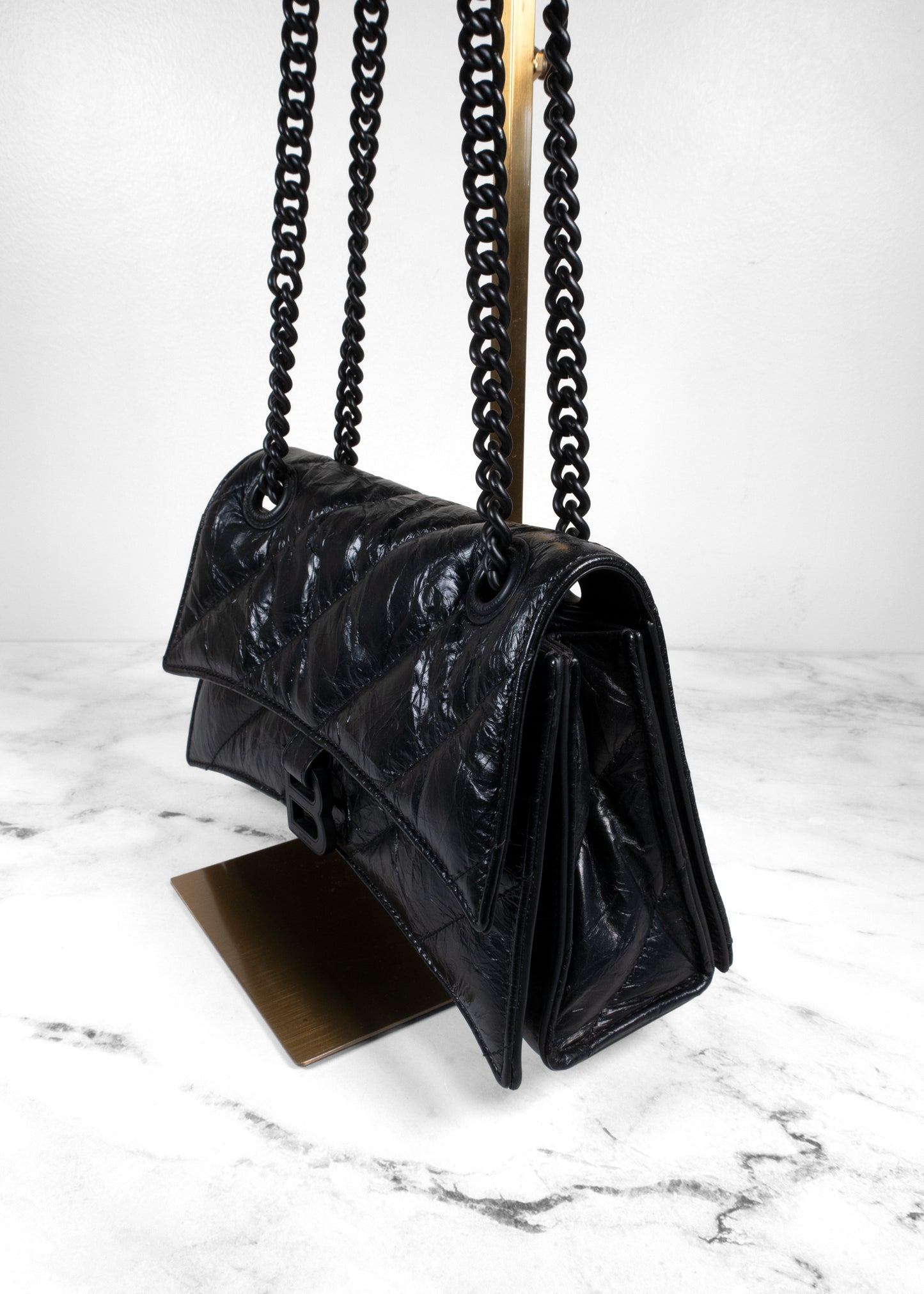 Balenciaga Crinkled Quilted Leather Medium Hourglass Sling Bag
