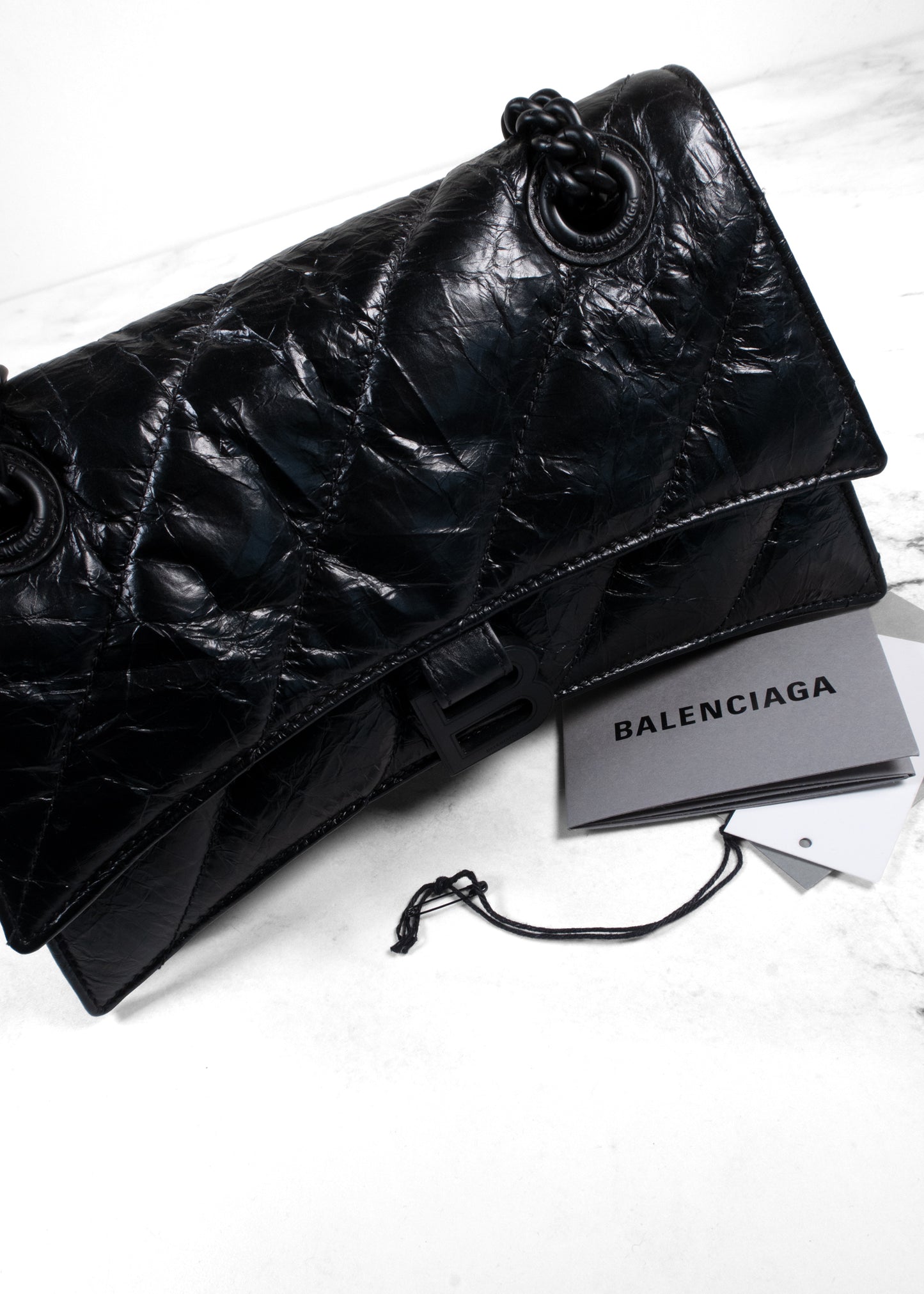 Balenciaga Crinkled Quilted Leather Medium Hourglass Sling Bag