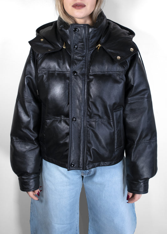 Celine Cropped Quilted Jacket In Lambskin Leather