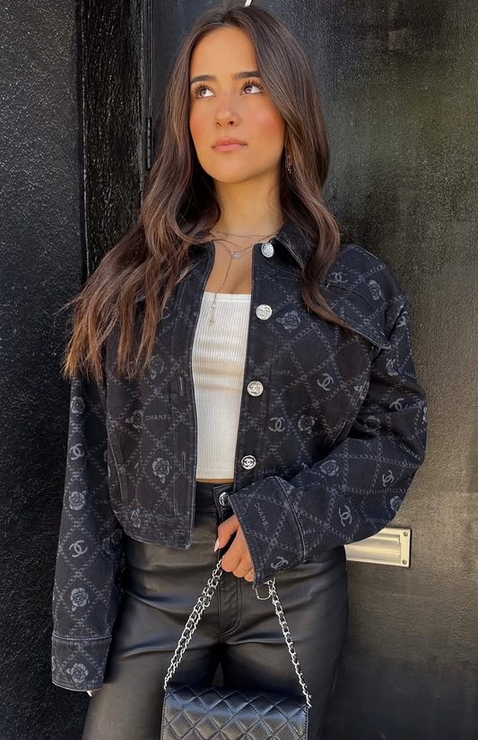 Chanel 2023 Printed Denim Jacket