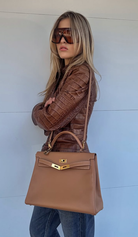 Hermes Tan Kelly 28 Souple Bag